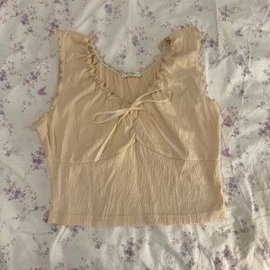 Brandy Melville Beige Cream Malena Top